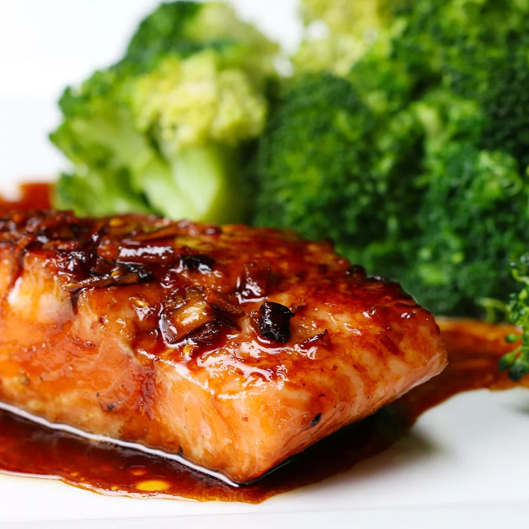 Honey-soy glazed salmon